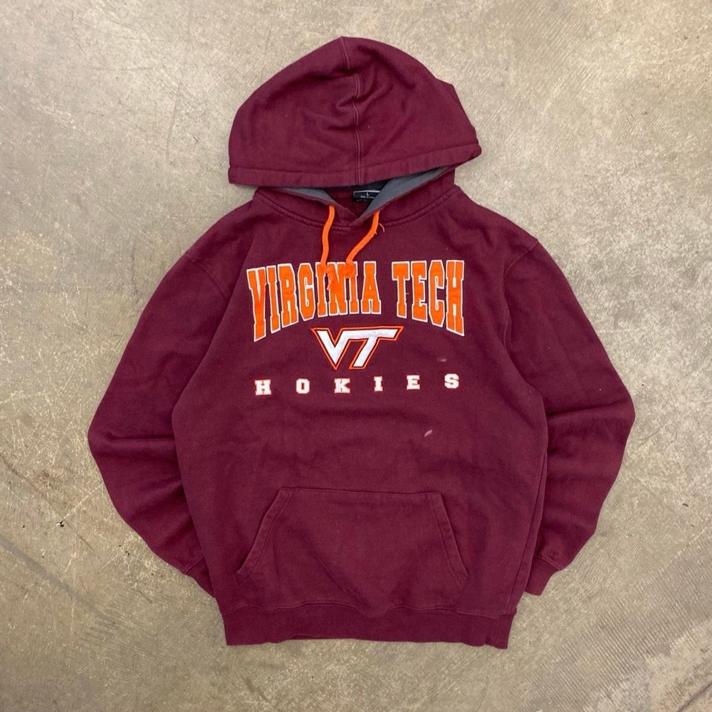 Vintage Virginia Tech Hokies 2000s Colosseum Burgundy Hoodie Size Large